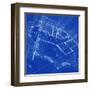 Blueprint - Architecture House Plan Background--Vladimir--Framed Art Print