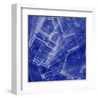 Blueprint - Architecture House Plan Background--Vladimir--Framed Art Print