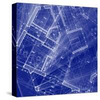 Blueprint - Architecture House Plan Background--Vladimir--Stretched Canvas