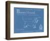 Blueprint Basset Hound-Ethan Harper-Framed Art Print