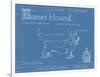 Blueprint Basset Hound-Ethan Harper-Framed Art Print