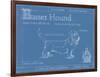 Blueprint Basset Hound-Ethan Harper-Framed Art Print