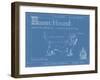 Blueprint Basset Hound-Ethan Harper-Framed Art Print