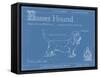 Blueprint Basset Hound-Ethan Harper-Framed Stretched Canvas