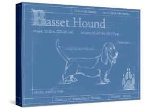 Blueprint Basset Hound-Ethan Harper-Stretched Canvas