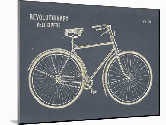 Blueprint Bicycle Flipped Gray-Sue Schlabach-Mounted Art Print