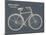 Blueprint Bicycle Flipped Gray-Sue Schlabach-Mounted Art Print