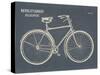 Blueprint Bicycle Flipped Gray-Sue Schlabach-Stretched Canvas