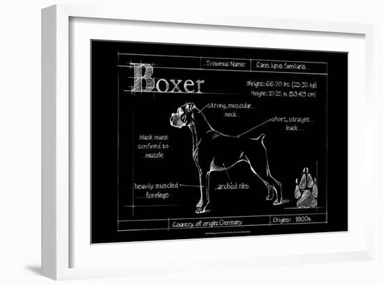 Blueprint Boxer-Ethan Harper-Framed Art Print