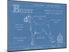 Blueprint Boxer-Ethan Harper-Mounted Art Print