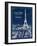 Blueprint Eiffel Tower-Sue Schlabach-Framed Art Print