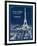 Blueprint Eiffel Tower-Sue Schlabach-Framed Art Print