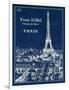 Blueprint Eiffel Tower-Sue Schlabach-Framed Art Print