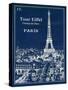 Blueprint Eiffel Tower-Sue Schlabach-Stretched Canvas