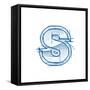 Blueprint Font Sketch - Letter S - Marker Drawing--Vladimir--Framed Stretched Canvas