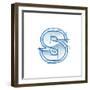 Blueprint Font Sketch - Letter S - Marker Drawing--Vladimir--Framed Art Print