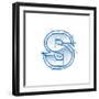 Blueprint Font Sketch - Letter S - Marker Drawing--Vladimir--Framed Art Print