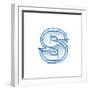 Blueprint Font Sketch - Letter S - Marker Drawing--Vladimir--Framed Art Print