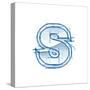 Blueprint Font Sketch - Letter S - Marker Drawing--Vladimir--Stretched Canvas