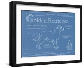 Blueprint Golden Retriever-Ethan Harper-Framed Art Print