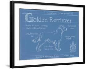 Blueprint Golden Retriever-Ethan Harper-Framed Art Print