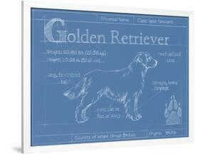 Blueprint Golden Retriever-Ethan Harper-Framed Art Print