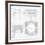 Blueprint - Hand Draw Sketch Ionic Architectural Order Based "The Five Orders of Architecture"--Vladimir--Framed Art Print