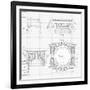 Blueprint - Hand Draw Sketch Ionic Architectural Order Based "The Five Orders of Architecture"--Vladimir--Framed Art Print