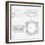 Blueprint - Hand Draw Sketch Ionic Architectural Order Based "The Five Orders of Architecture"--Vladimir--Framed Premium Giclee Print