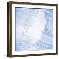 Blueprint, Hand Draw Sketch Ionic Architectural Order--Vladimir--Framed Art Print