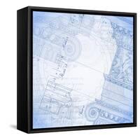 Blueprint, Hand Draw Sketch Ionic Architectural Order--Vladimir--Framed Stretched Canvas