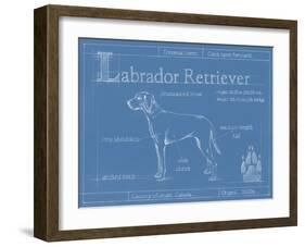 Blueprint Labrador Retriever-Ethan Harper-Framed Art Print