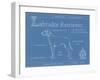 Blueprint Labrador Retriever-Ethan Harper-Framed Art Print