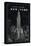 Blueprint Map New York Chrysler Building Black-Sue Schlabach-Stretched Canvas