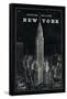 Blueprint Map New York Chrysler Building Black-Sue Schlabach-Framed Stretched Canvas