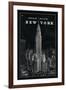 Blueprint Map New York Chrysler Building Black-Sue Schlabach-Framed Art Print