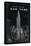 Blueprint Map New York Chrysler Building Black-Sue Schlabach-Stretched Canvas