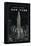 Blueprint Map New York Chrysler Building Black-Sue Schlabach-Framed Stretched Canvas