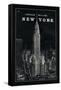 Blueprint Map New York Chrysler Building Black-Sue Schlabach-Framed Stretched Canvas