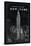 Blueprint Map New York Chrysler Building Black-Sue Schlabach-Stretched Canvas