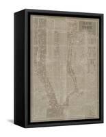 Blueprint Map New York Taupe-Sue Schlabach-Framed Stretched Canvas