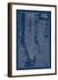 Blueprint Map New York-Sue Schlabach-Framed Premium Giclee Print