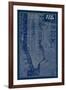 Blueprint Map New York-Sue Schlabach-Framed Premium Giclee Print