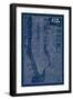 Blueprint Map New York-Sue Schlabach-Framed Premium Giclee Print