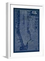 Blueprint Map New York-Sue Schlabach-Framed Premium Giclee Print