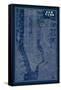 Blueprint Map New York-Sue Schlabach-Framed Stretched Canvas