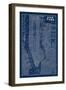 Blueprint Map New York-Sue Schlabach-Framed Art Print