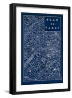 Blueprint Map Paris-Sue Schlabach-Framed Art Print