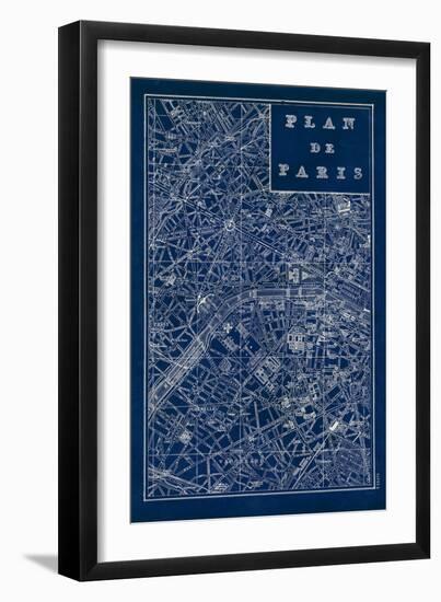 Blueprint Map Paris-Sue Schlabach-Framed Art Print