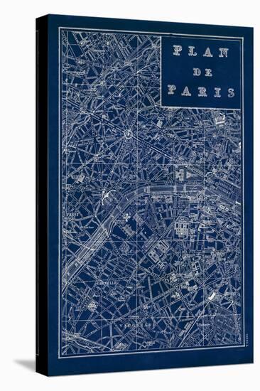 Blueprint Map Paris-Sue Schlabach-Stretched Canvas